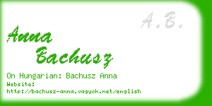 anna bachusz business card